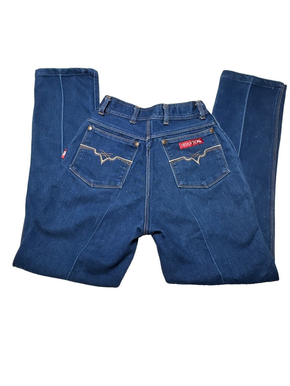 Vintage BRAXTON Stretch Retro Western Rodeo Blue Denim Jeans Womens Size 5 EUC